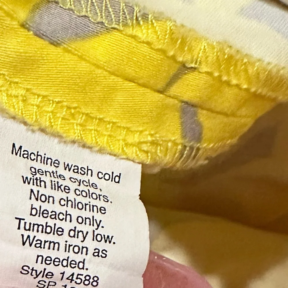 JCREW YELLOW PRINT A-LINE STRETCH SKIRT 8